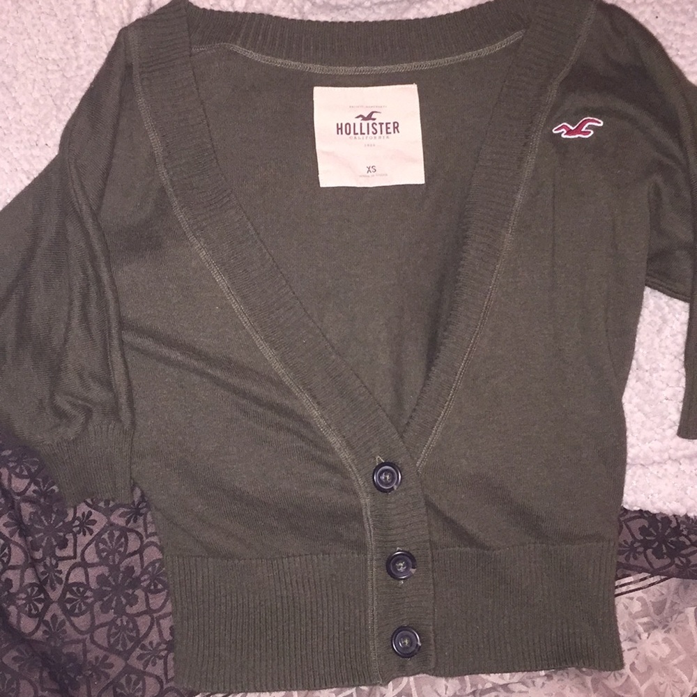 Green Hollister cardigan